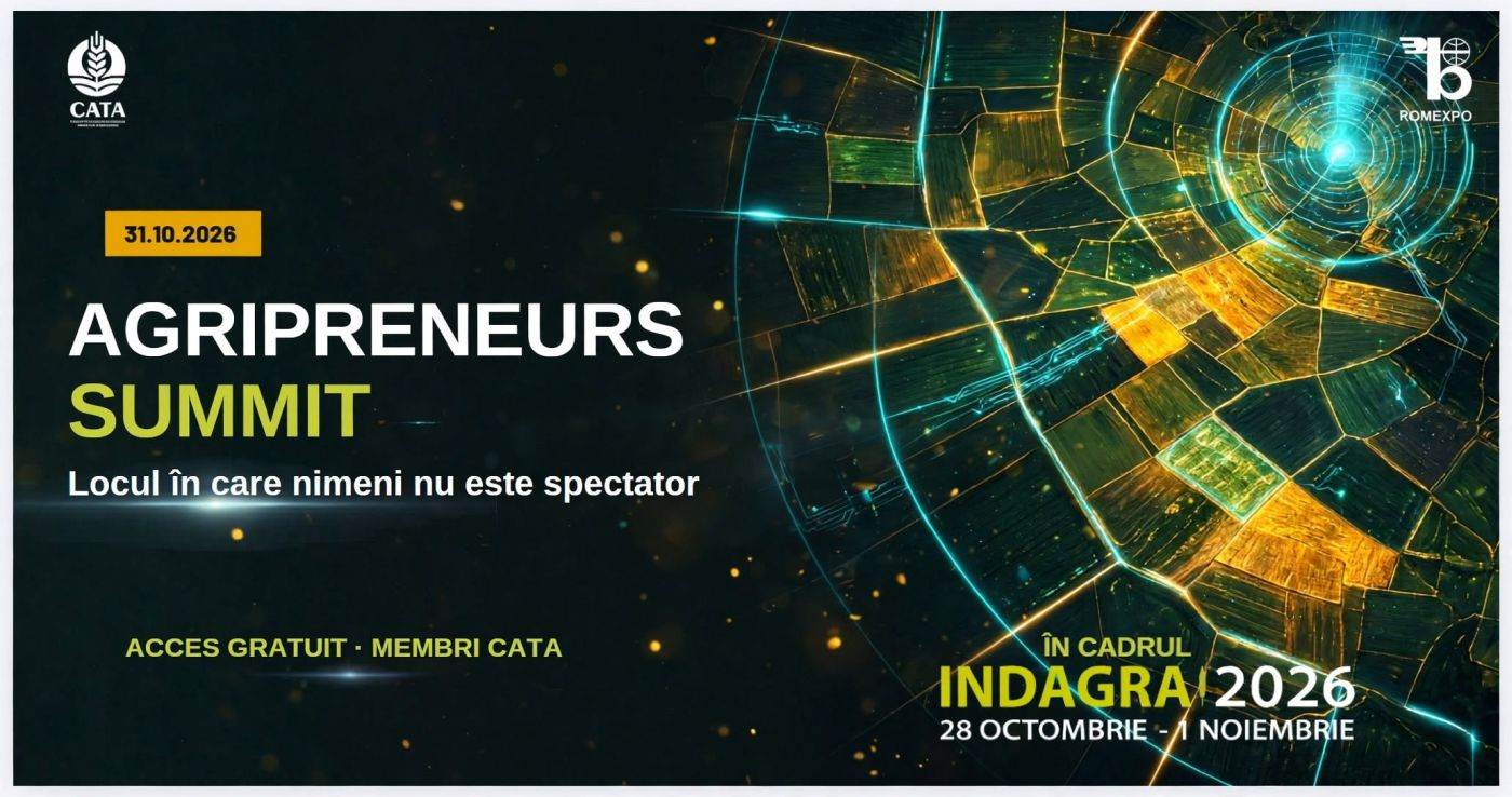 Agripreneurs Summit 2026: pe 31 octombrie, la ROMEXPO, urcă pe scenă speakeri care lucrează şi coordonează peste 43.650 de hectare